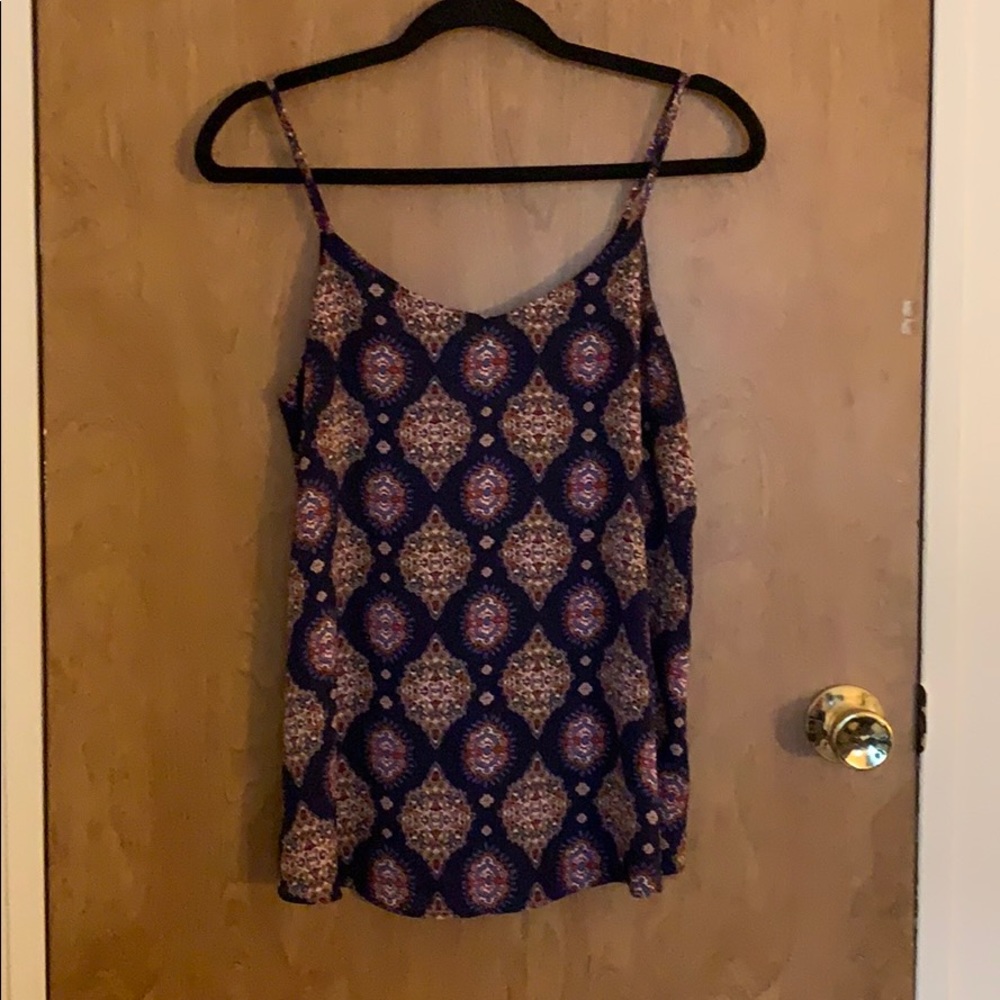 Navy Blue & Gold Blouse